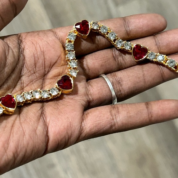 Gold and Red Heart Bracelet - Picture 8 of 8